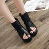 2026 Sexy Black Women Platform Sandals Summer Boots Zipper Open Toe Sandalias Breathable Female Shoes Slingback