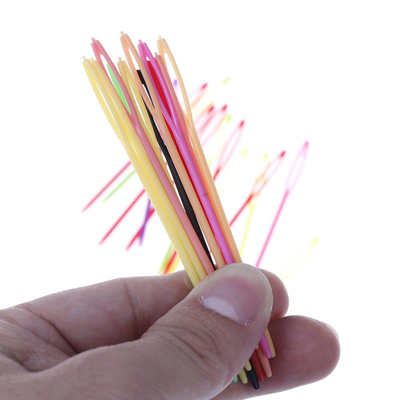 10Pcs Plastic Crochet Hook Knitting Needle Safe Child Kid Weave Sewing Cross Stitch Bodkin Sweater Scarf