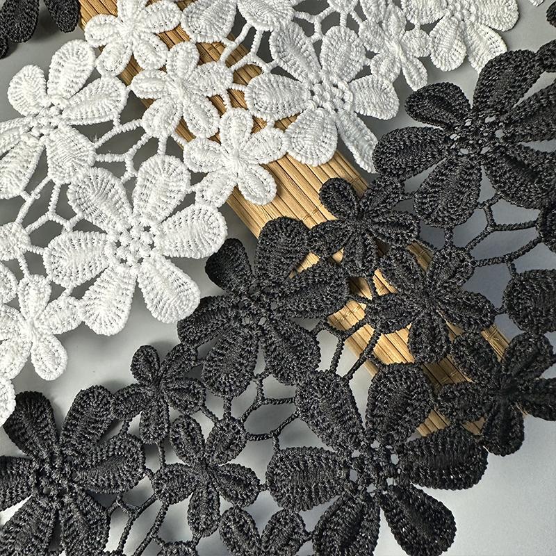 2Yards Exquisite Lace Cotton Embroidery Ribbon Lace Trim Skirt Sewing Accessories Clothing Decorative Materials High Quality New