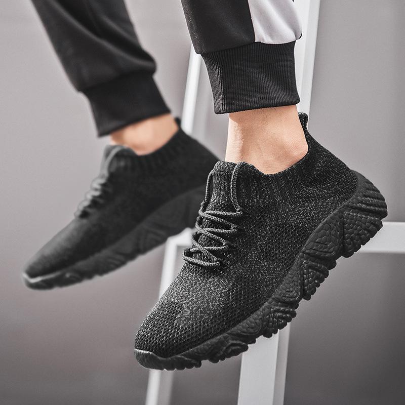 Scarpe da Corsa da Uomo Taglie Forti in Rete Flyknit - Sneakers Casual alla Moda Stile Coreano