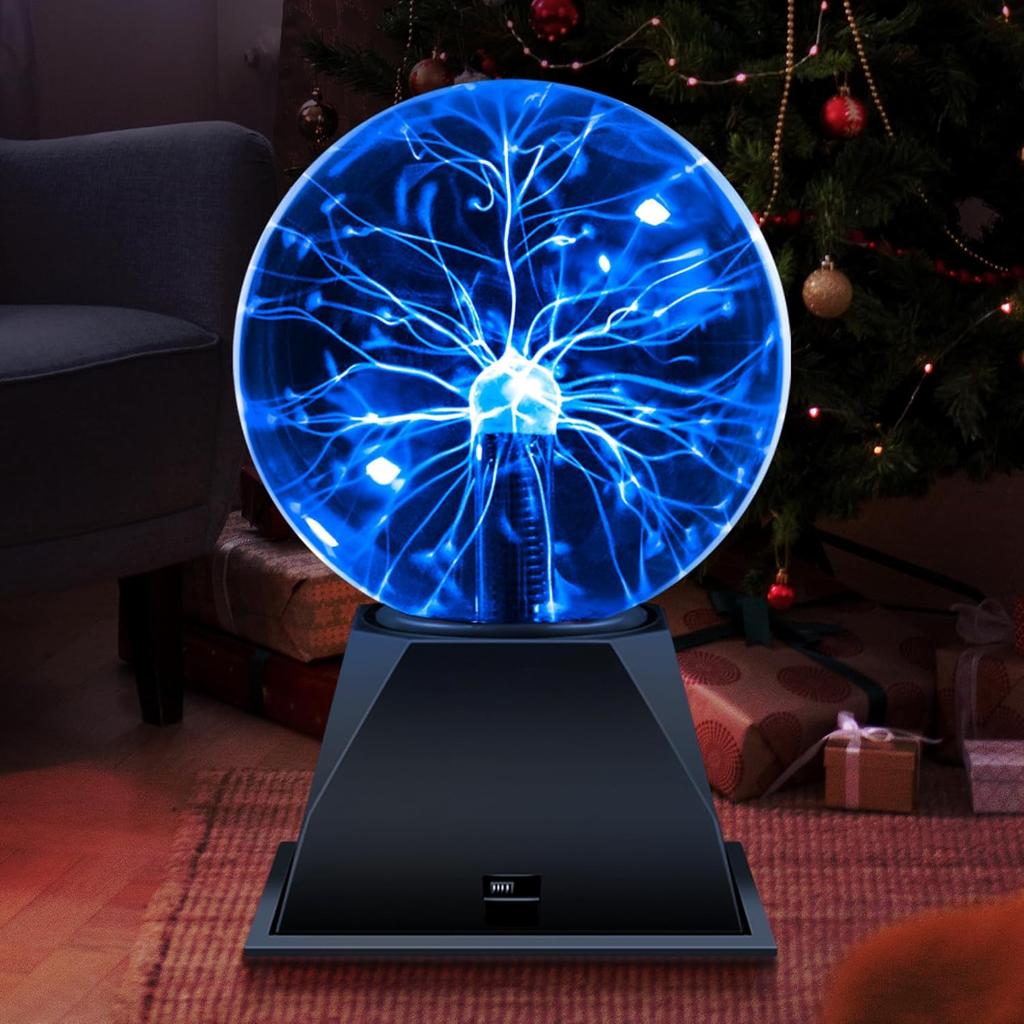 Flashmen Plasma Ball Lamp 5 inch Science Toy Touch & Sound Sensitive Plasma Globe Extra Large Lightning Ball Bedroom Decor Lamp Novelty Present