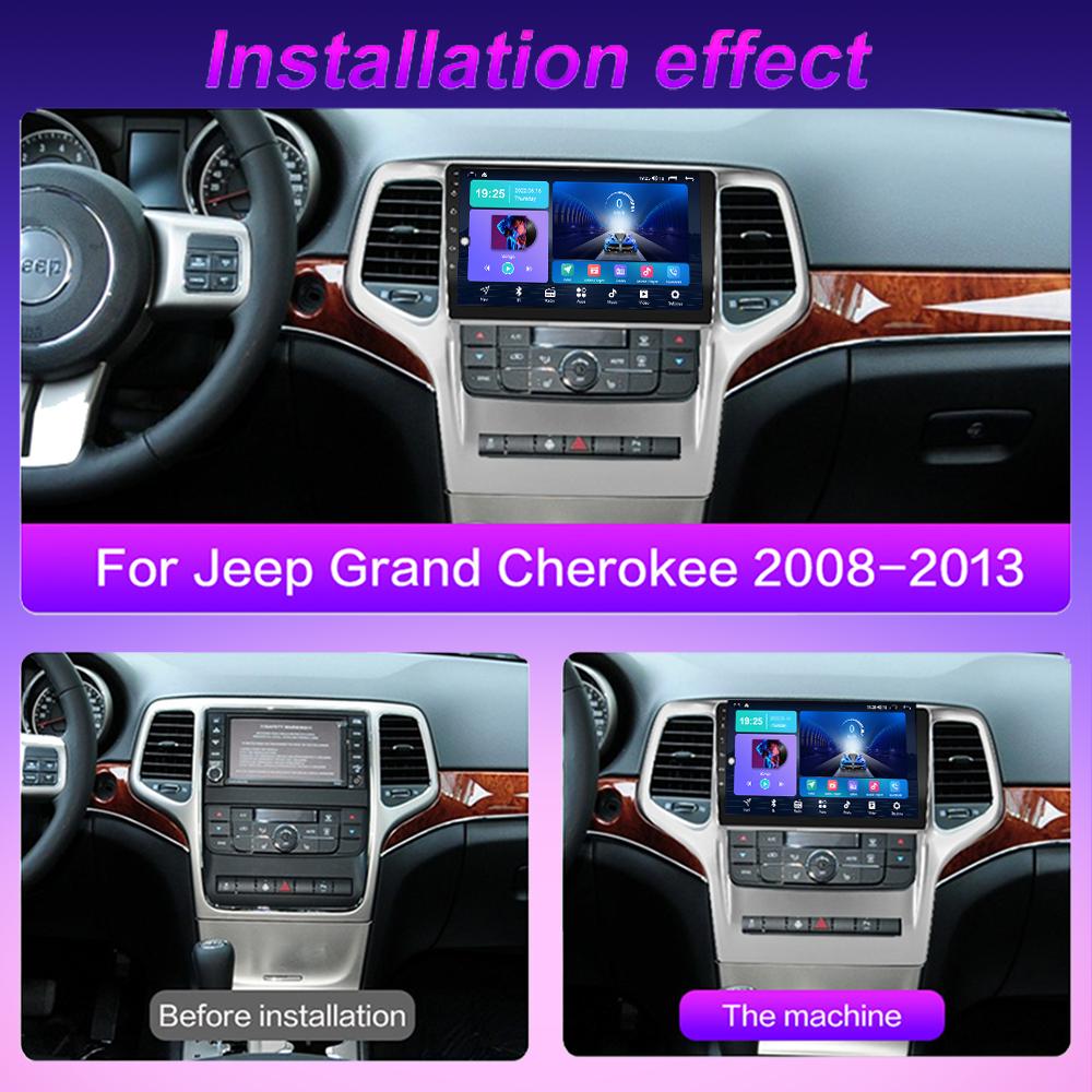 2 DIN Android Carplay Car Radio For Jeep Grand Cherok 2008-2013 Multimedia Player Head Unit Stereo GPS Navigation BT WIFI 4+64GB