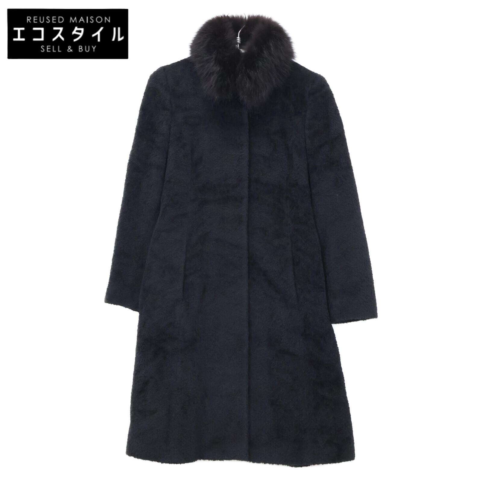 

Max Mara 60161979 Black Alpaca Blend Wool Sleek Belted Coat coat 38 blackUsed