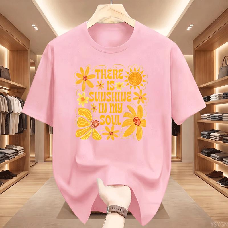 Sunshine In My Soul Tshirt Unisex Unisextal Health T Shirt Retro Boho Summer Vibes Tshirt Flower Tee Casaul Round Neck Tees Tops