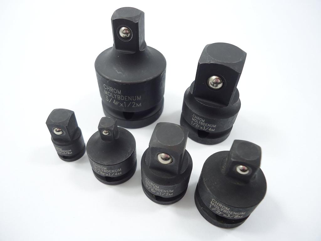 Impact wrench socket conversion adapter set 1/4 (6.3mm) 3/8 (9.5mm) 1/2 (12.7mm) 3/4 (19mm)