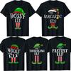 What The Elf Matching Family Pajama Top Christmas Gift TShirt The BossyElfFastestElfTravelingElf SarcasticElf Xmas Tees