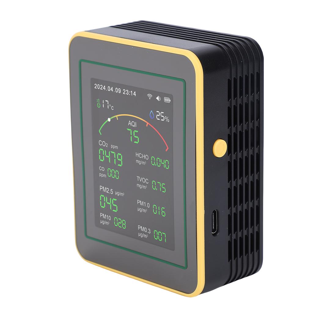 Quality Monitor, 15-in-1 WiFi Detector with Color LCD Screen Fit for Smart, Detects PM0.3 PM1.0 PM2.5 PM10 CO CO2 HCHO TVOC Temp Humidity