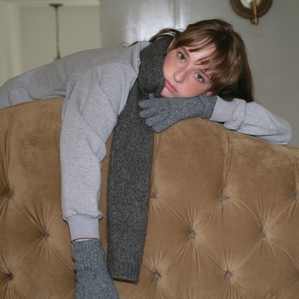 Wool Scarf for Men and Women Winter Simple Gray Soft and Warm Woolen Scarf