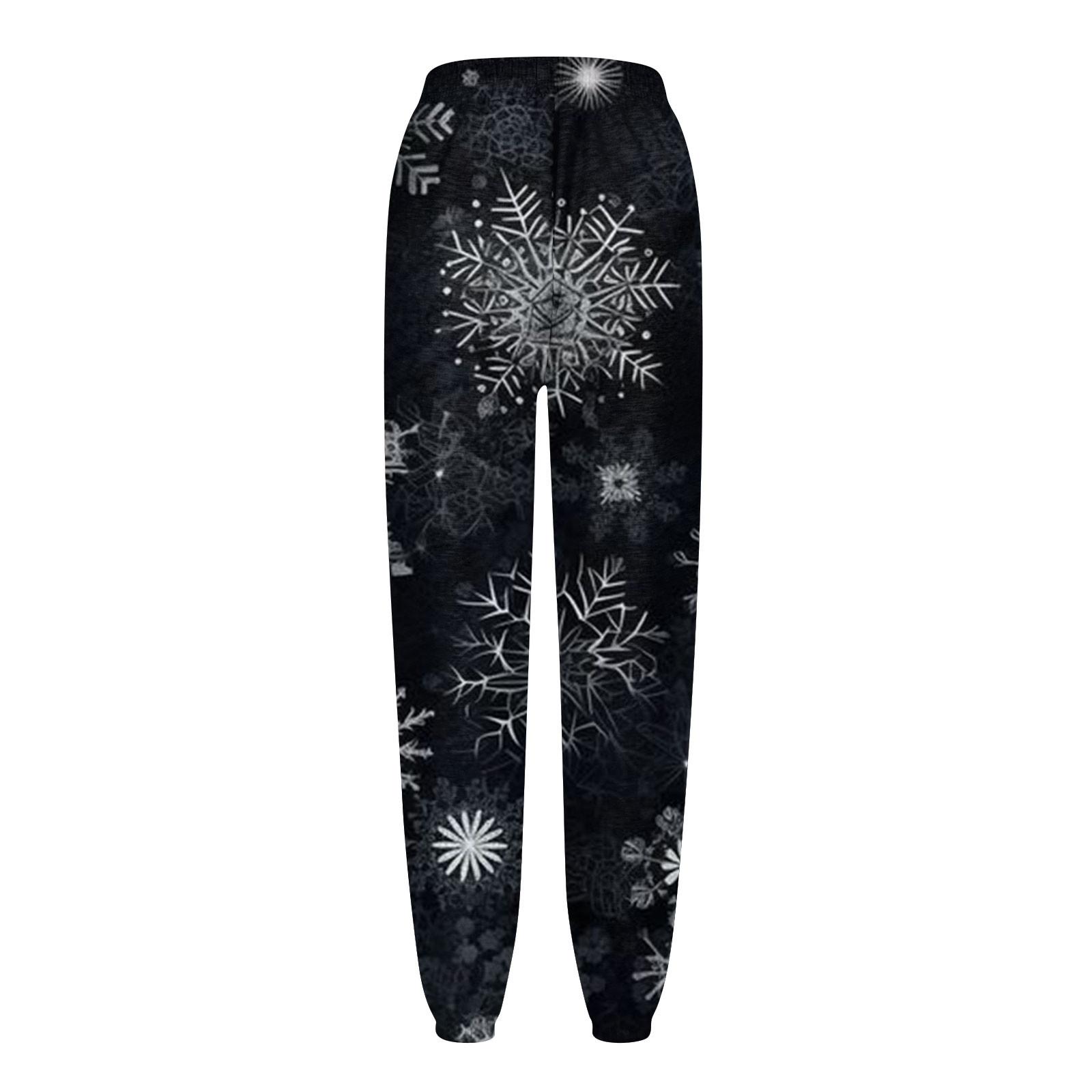 Женские повседневные модные рождественские принтованные повседневные спортивные брюки — фото 4