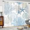 2PC Summer Ocean Digital Print Polyester Curtains – Pocket Rod Top for Living Room  Kitchen   Bedroom   Study   Bathroom  Dining Room