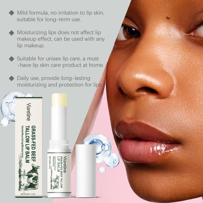Beef Tallow Lip Balm Lasting Moisturizing Remove Dark Lip Melanin Dead Skin Exfoliation Lighten Lip Lines Nourishing Lip Care