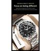 POEDAGAR Fashion Luxury Man Clock Waterproof Luminous Date Week Wristwatch Stainless Steel Quartz Business Watches for Men