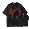 New ACID WASH TEE Jujutsu Kaisen Printed Tshirt Mens and Womens Washed Tshirt High Quality Vintage Cotton Tshirt Top