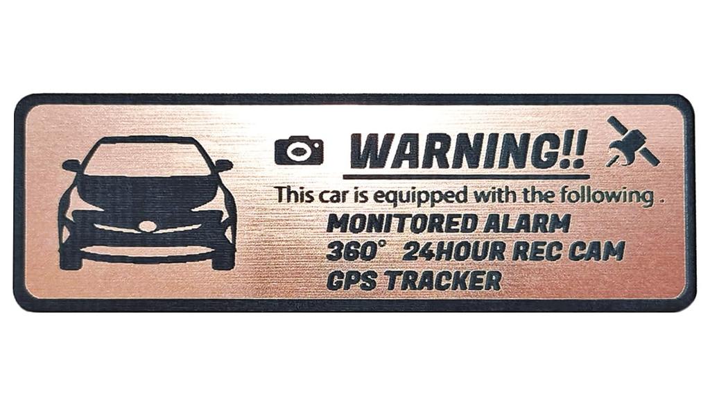 Honami Works Prius 50 Series Early Security Emblem 24-Hour Surveillance Dash Cam GPS Tracker Sticker