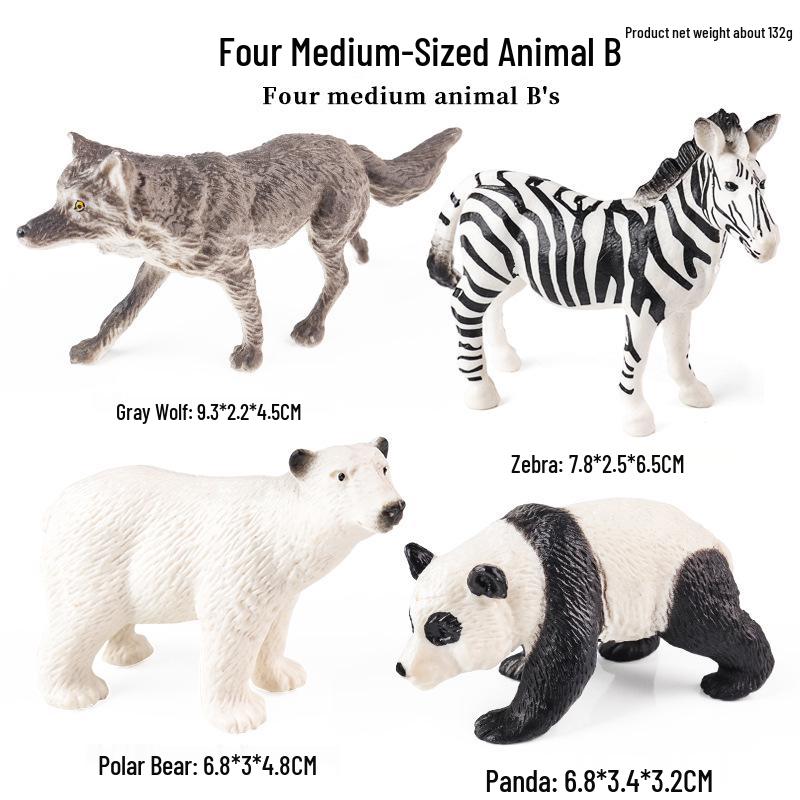 Kids' Arctic Animal Model Set: Polar Bear, Arctic Hare, Reindeer & Beluga Whale