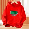 New Low Battery Help Me Printing Hooded Kids Hoodies Sweatshirts Boys Spring Autumn Hip Hop Basic Coat