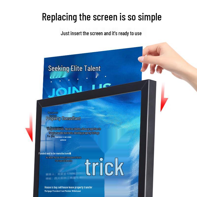 65x90cm Black Outdoor Single-Pole Advertising Display Stand