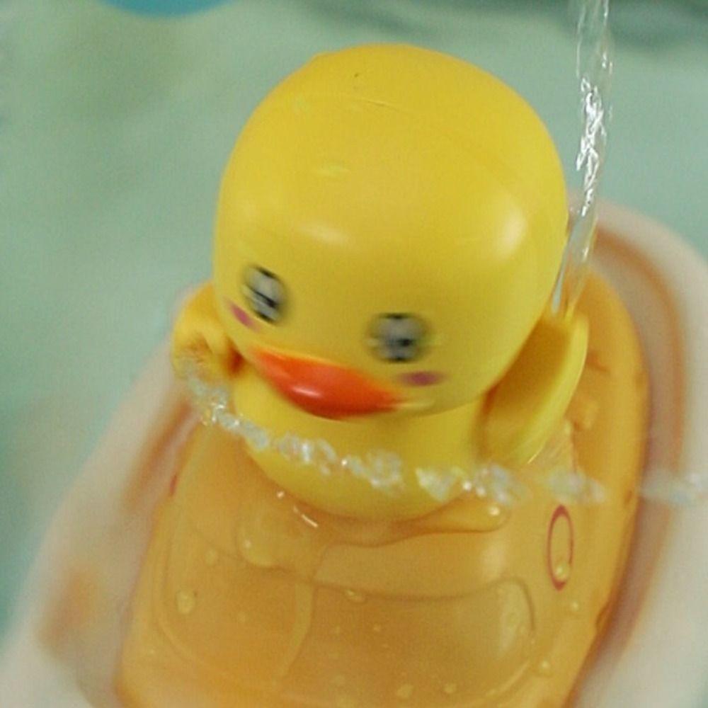 Small Yellow Duck Bathtub Toy Spray Water Water Toys Funny Baby Shower Set  Kids