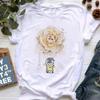 Flower Hot Air Balloon Simple Cartoon Casual Cute T-shirt Women