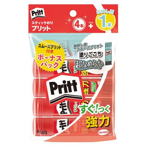 PLUS Plus Glue Stick Pritt Regular Size 10g 4 pieces + Smooth 1 piece NS-701-41SM / 29-755
