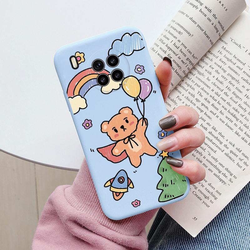 Flowers Funda For Honor 50 Lite Capa Phone Case Soft Silicone Leopard Print Cute Cat Bear Back Cover Shockproof For Honor 90 200