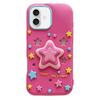 Hollow Pressable Star Silicone Phone Case, Stress Relief 3D Star Shockproof Anti-Scratch Protective Cover For iPhone 18 Pro Max / 17 Pro Max