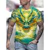 Men's Summer Animal Printed Loose Short Sleeve Top 3D Printed T-shirt