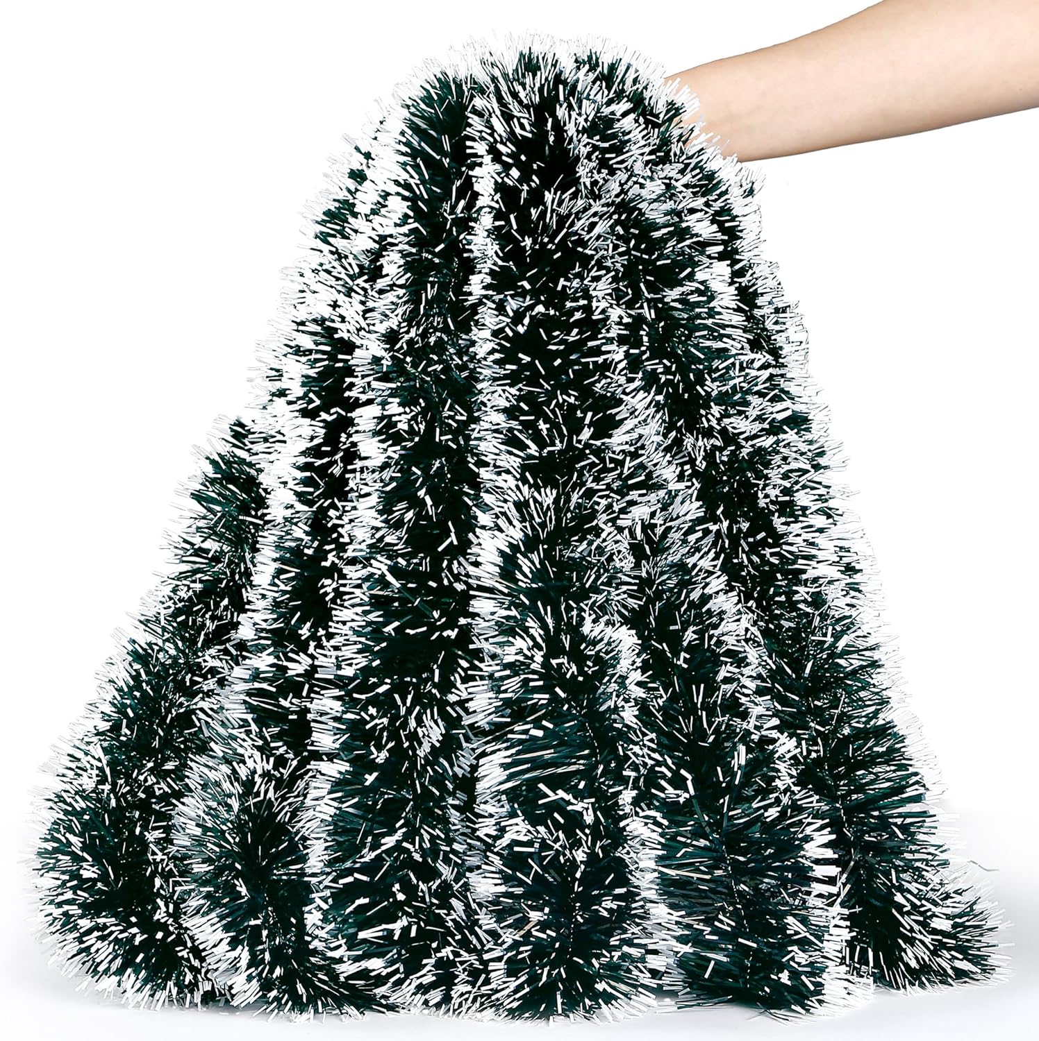 

40M Christmas Tinsel Ribbons with Bow Green Cane Ribbon Garland Xmas Tree Hanging Pendent DIY Wreath Ornaments Party Home Decor 1pc(2M)