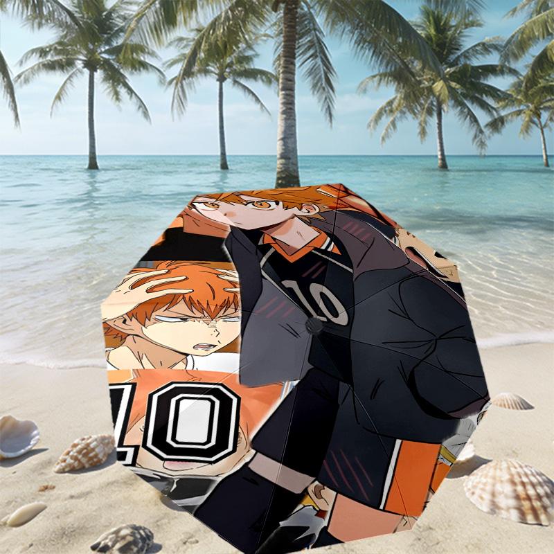 Haikyu Print Umbrella Automatic Opening/ Closing - Portable Foldable Design - Daily use for Travel/Outdoor - Gift for Birthday