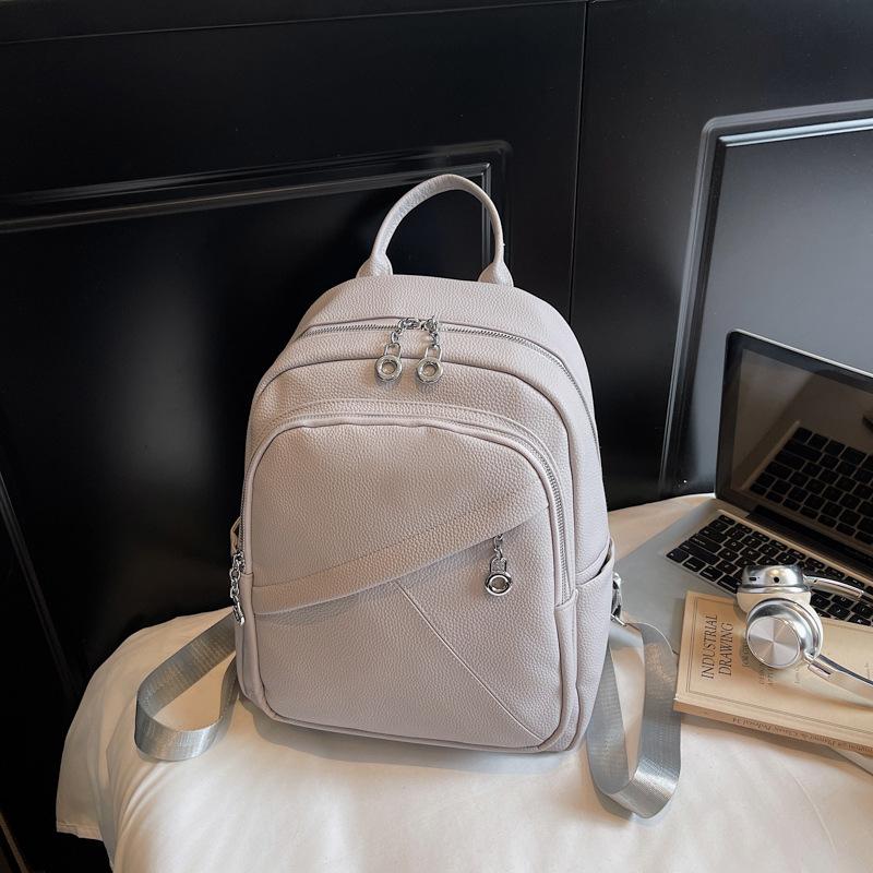 Large Capacity Simple and Fashionable Backpack, New High-end Casual Women's Bag, Class Travel Backpack