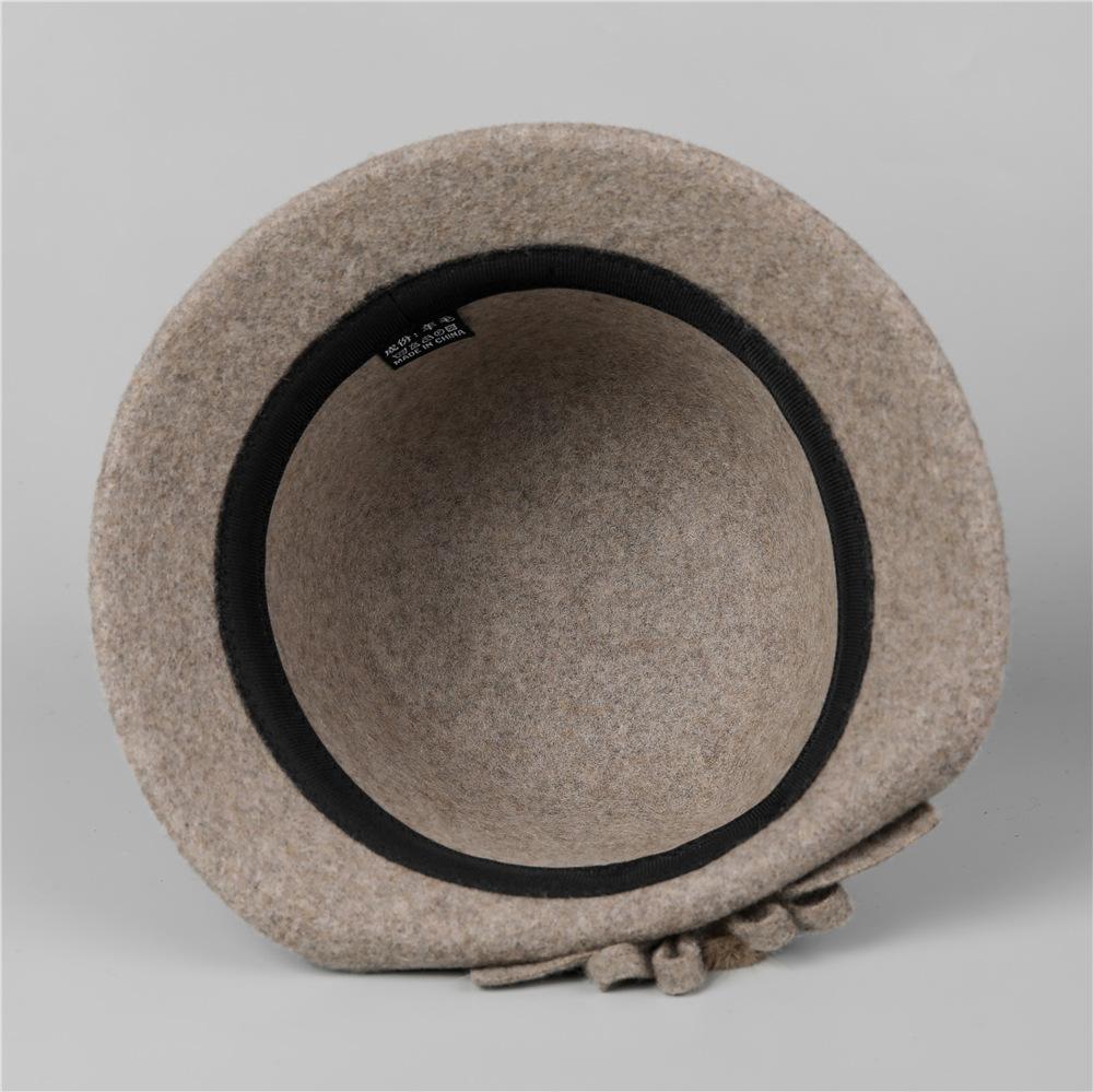 Middle-aged Hat Autumn and Winter Wool Warm Fisherman Hat Elegant Bucket Hat