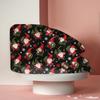 Weihnachtsdruck-Kittel für Damen, Lässige Turban-Arbeitsmütze, Dusch- und Wickeltuch