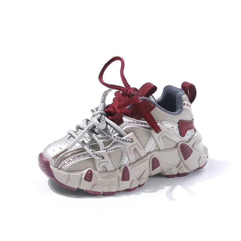 

Кроссовки для бега для студентов, износостойкие, для детей, кроссовки из сетки, дышащие, 2024, абсолютно новая модная спортивная обувь для мальчиков и девочек, универсальная 26 красный