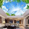 3d Ceiling Wall Mural White Birds Blue Sky Wallpaper Living Room Bedroom Hotel Wallpaper Of Sky