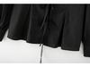 ZG Bow Tie Lace-Up Loose Fit Slim Long Sleeve Shirt - New Design