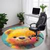 1PC Bear Art Office Round Area Rug, Indoor Mat Suitable ForOffice, Under Office Chairs Bedroom Living Room Home Decor, Room Deco, D022