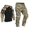 Paintball Tactical Suits Work Wear Uniform Multi Pockets Combat Camo Shirts Hooded Cargo Pants Knee Pads Hunting Clothes
