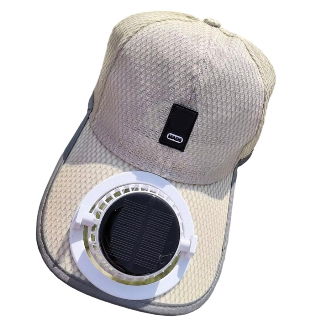 Solar Powered Cooling Hat Adjustable USB Rechargeable Fan Breathable Fabric For Outdoor Hiking Beach