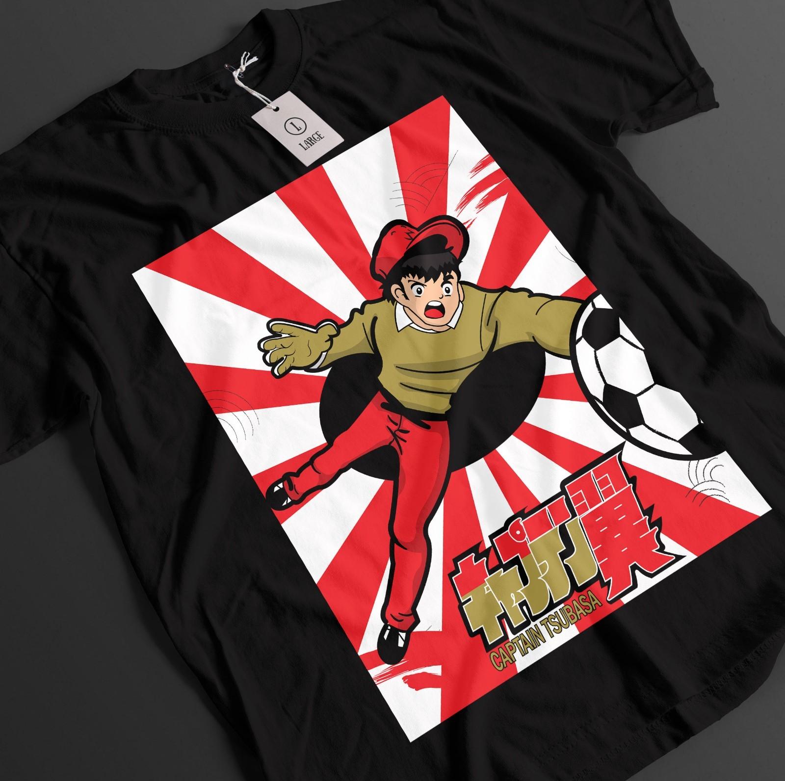 Captain Tsubasa Shirt Hyuga Tshirt Wakabayashi T-Shirt Mens Womens Tees Top Misugi Soccer Anime Tee M