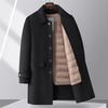 FAPAI Men's 2-in-1 Warm Down and Wool Blend Long Overcoat