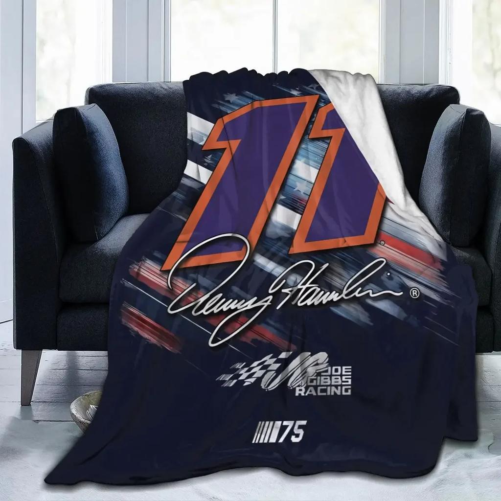 Denny Hamlin 11 All Season Fleece Blanket Throw Ultra Soft Flannel Blanket Digital Printed Premium Fluffy Microfiber Fleece