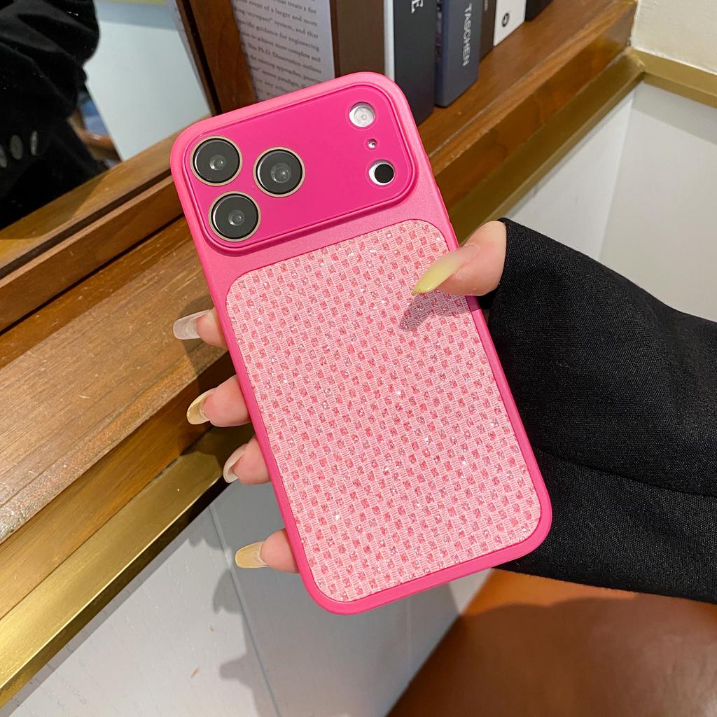 Luxury Grid Glitter Diamond Phone Case For iPhone 17 16 15 14 13 Pro Max Shiny Rhinestone Anti-fall Protection Shockproof Cover