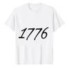 Simple 1776 Patriotic Print Tshirt Usa Independence Fourth Of July Graphic Short Sleeve Casual Weekend Holiday Daily Wear Tee