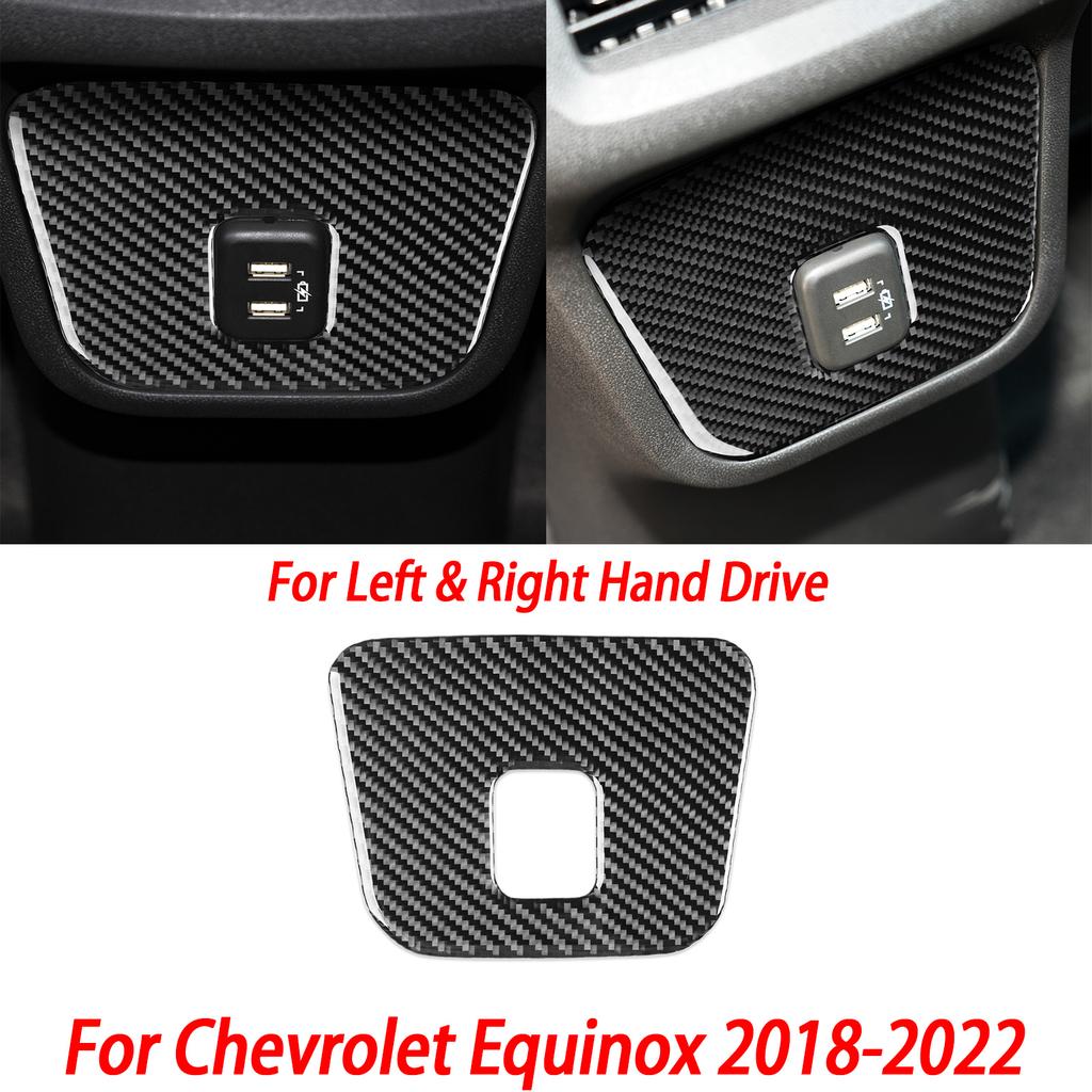 For Chevrolet Equinox 2017- Carbon Fiber Steering Wheel Cover Console CD Multimedia Control Panel Car Interior Sticker