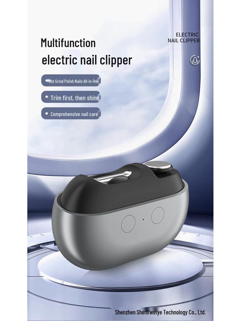 Rechargeable Multi-Functional Nail Clippers: Anti-Pinch Electric Trimmer for Elderly & Kids - Includes Grinding, Manicure Knife, Scissors