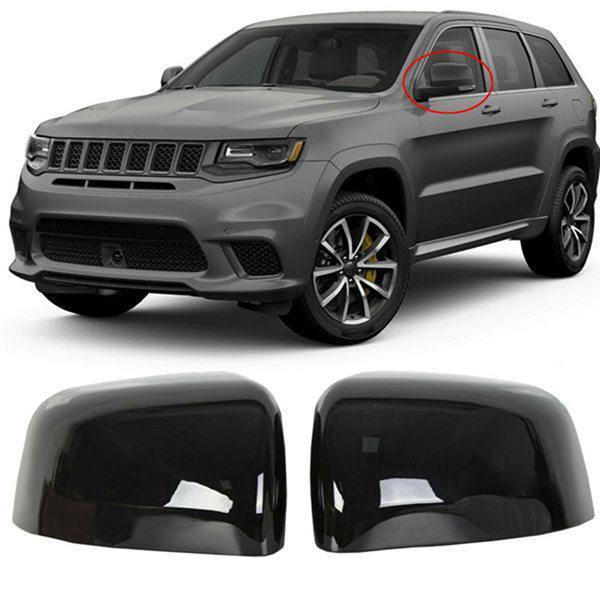 Pair of rearview mirror covers for 2011-2019 Jeep Grand Cherokee.