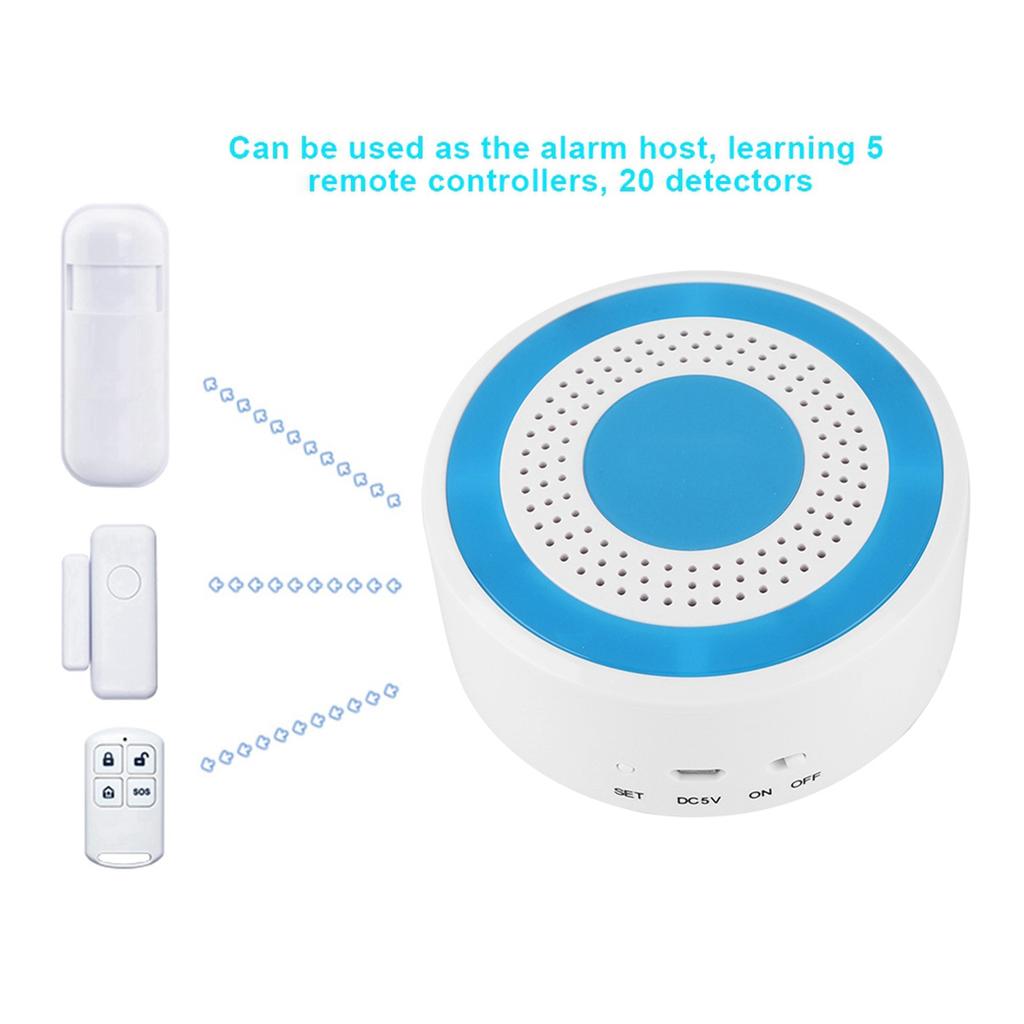 433mhz 100dB Trådlös Hemljud och Ljus Stroboskop Siren för WIFI GSM Larmpanelsystem
