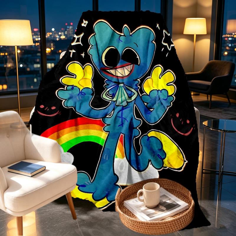 Huggy Wuggy Print Blanket - Soft & Comfortable, for Bedroom, Travel, Sofa, Home Decoration - Birthday Christmas Gift for Friend