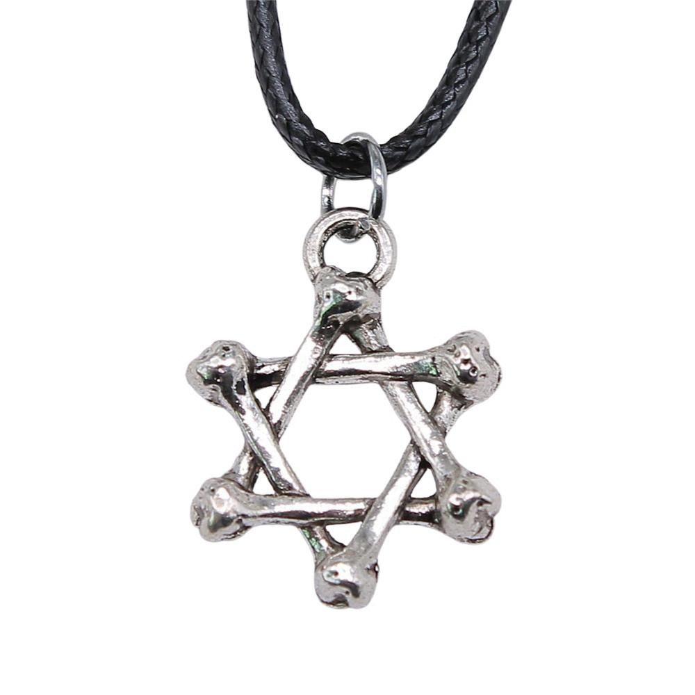 Triquetra Celtic Knot Pendant Necklace Wiccan Occult Protection Jewelry With 45cm Leather Chain