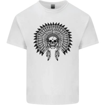 Indian Skull Headdress Biker Motorcycle Kids T-Shirt Childrens